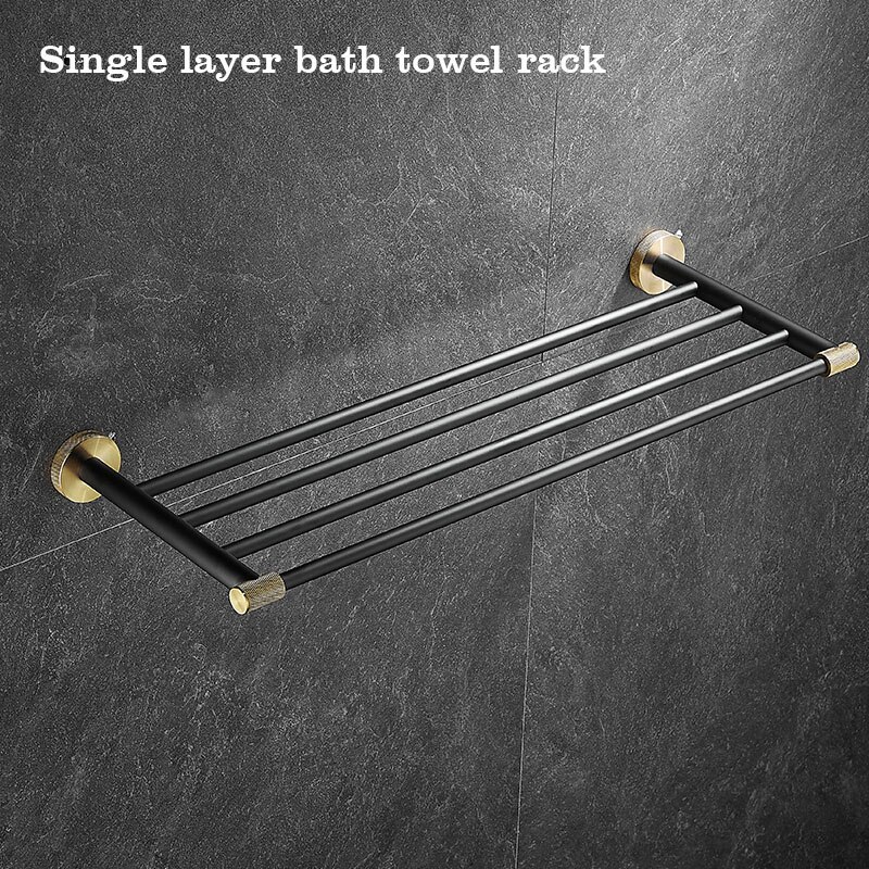 Stainless Steel Bathroom Hardware Set Bathroom Accessories Black Towel Rail Bar Rack Gold Towel Bar Shelf Towel Holder: towel rack