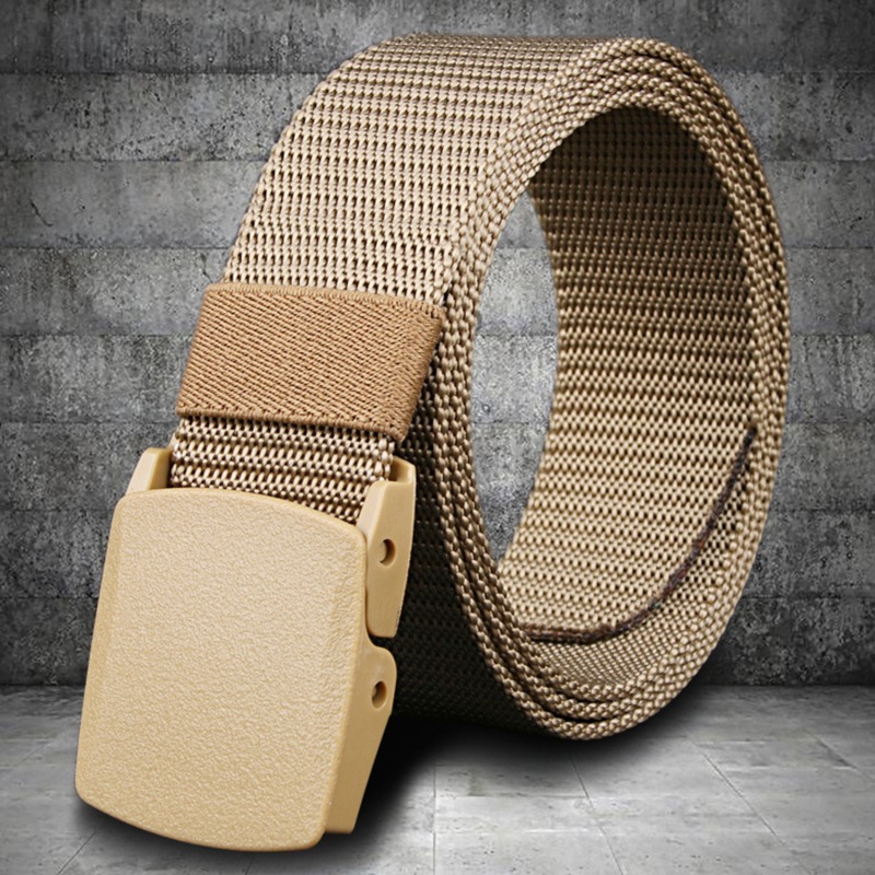 Nylon-Segeltuch-Gürtel mit Kunststoffschnalle für Herren und Damen, Arbeit Ich bin Freien, 1,5 Zoll breit, metallfrei, militärischer taktischer Taillengürtel, Flughafenfreundlich