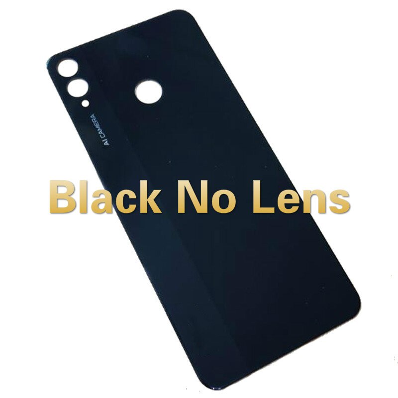 For Huawei Honor 8X Back Battery Cover Glass Panel Rear Door Housing Case With Camera Lens For Honor 8X Back Cover JSN-L21: Black No Lens