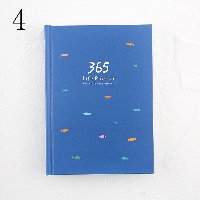 Cuaderno planificador de 365 días, Agenda anual, Bloc de notas de página interior colorida, papelería diaria para la escuela y la Oficina: 4
