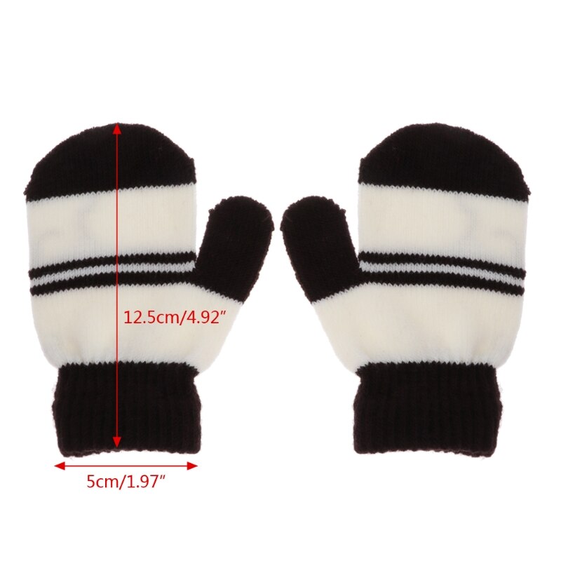 Cute Winter Warm Baby Children Knitted Stretch Mittens Kids Girls Boys Gloves