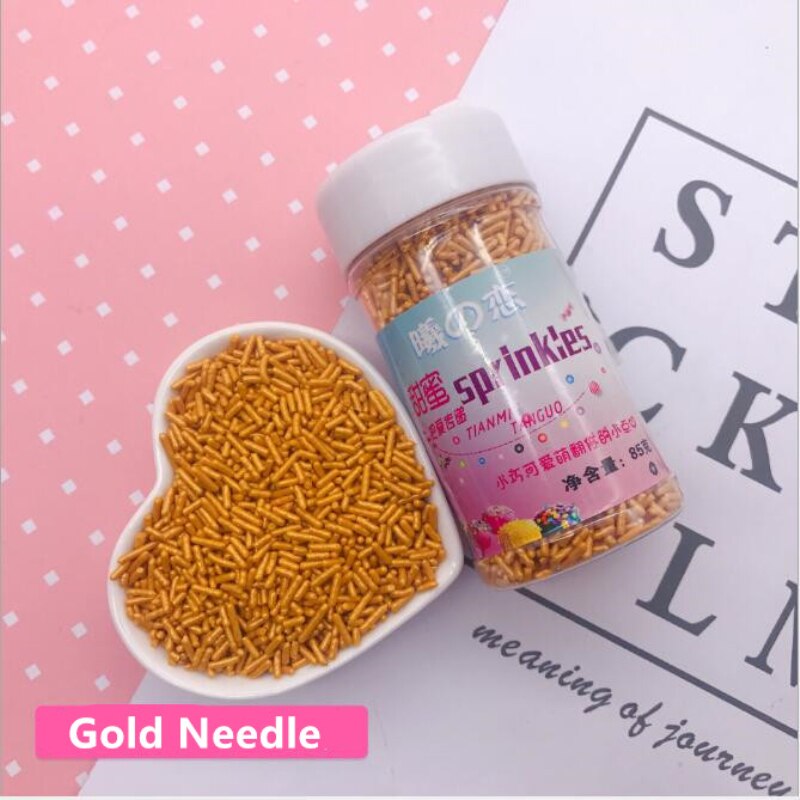 10g Kleine Gold Herz Perlen Essbare Perle Fondant Kuchen DIY kuchen Backen Schokolade Dekoration Zucker Süßigkeiten Fimo Tonne: Gold Nadel