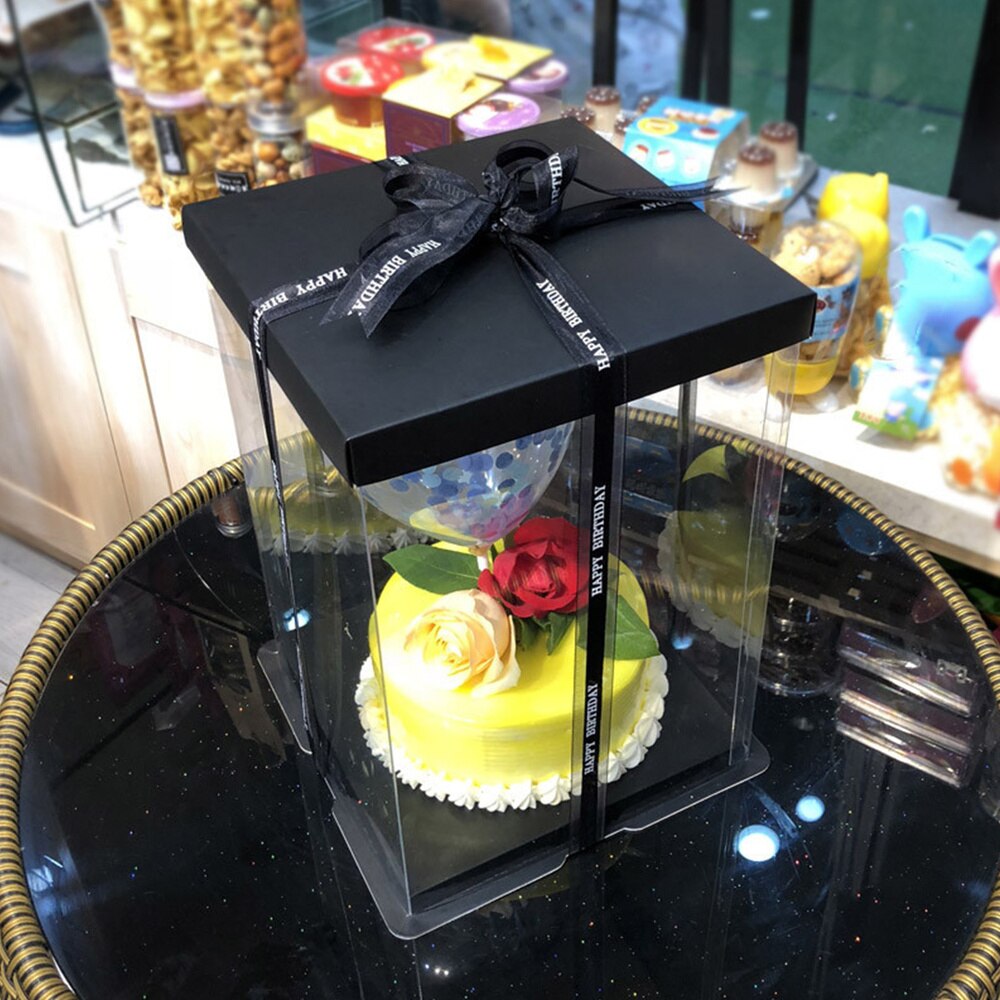 4Pcs Cake Verpakking Cake Container Transparantie Cake Box Cake Wrapping Doos