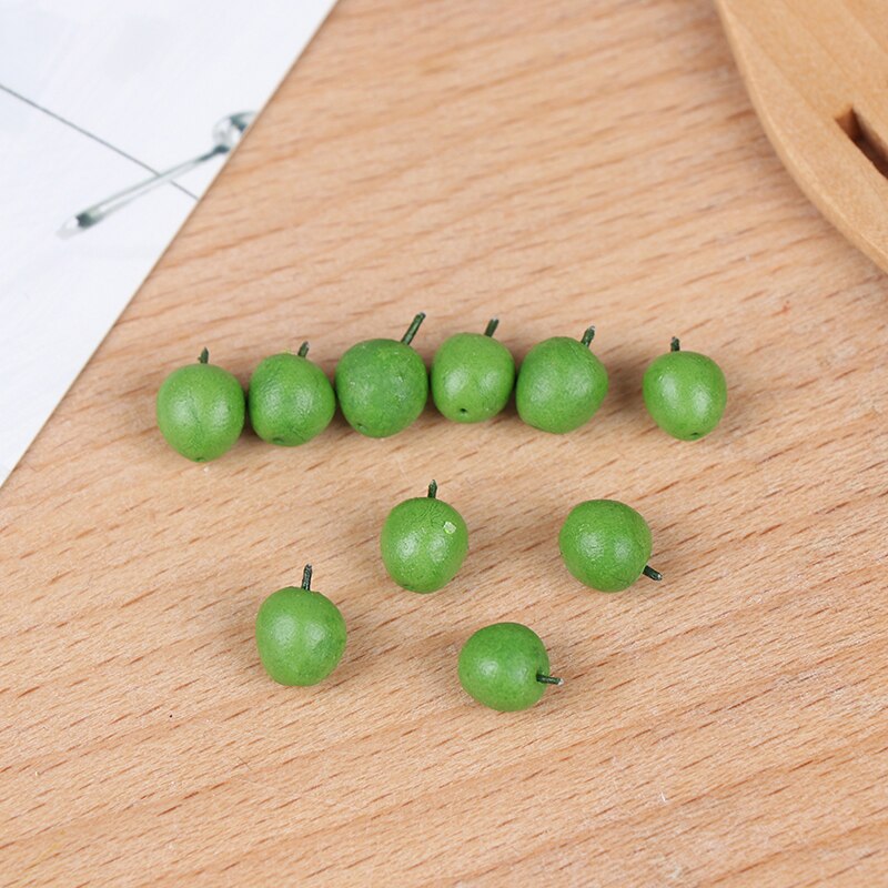 10pz 1/12 accessori per Astuccio delle bambole in miniatura resina verde mela/fragola rossa simulazione frutta modello giocattolo casa delle bambole decorazione
