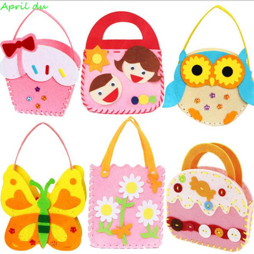 April Du DIY non-woven woven teaching aids children's Non-woven DIY handmade bag non-woven material package manual DIY education