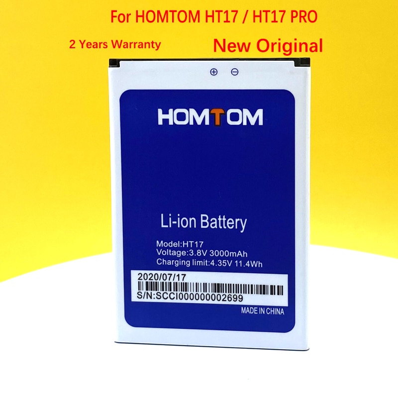 Batería de repuesto Original para teléfono móvil Homtom HT3, HT16, HT17, HT37 Pro, , en Stock + número de seguimiento