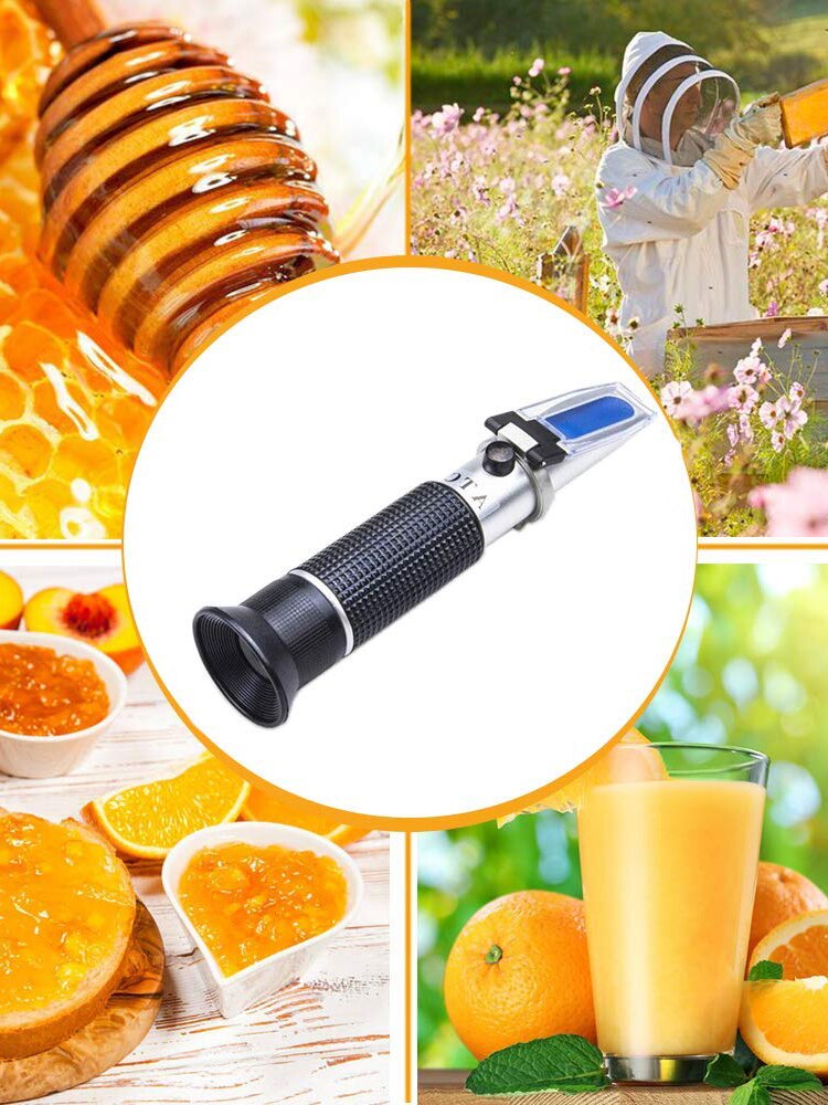 Honey Refractometer Beekeeping 58% Brix 38-43' Baume 12-27% water Refractometer for Honey Tester Sugar