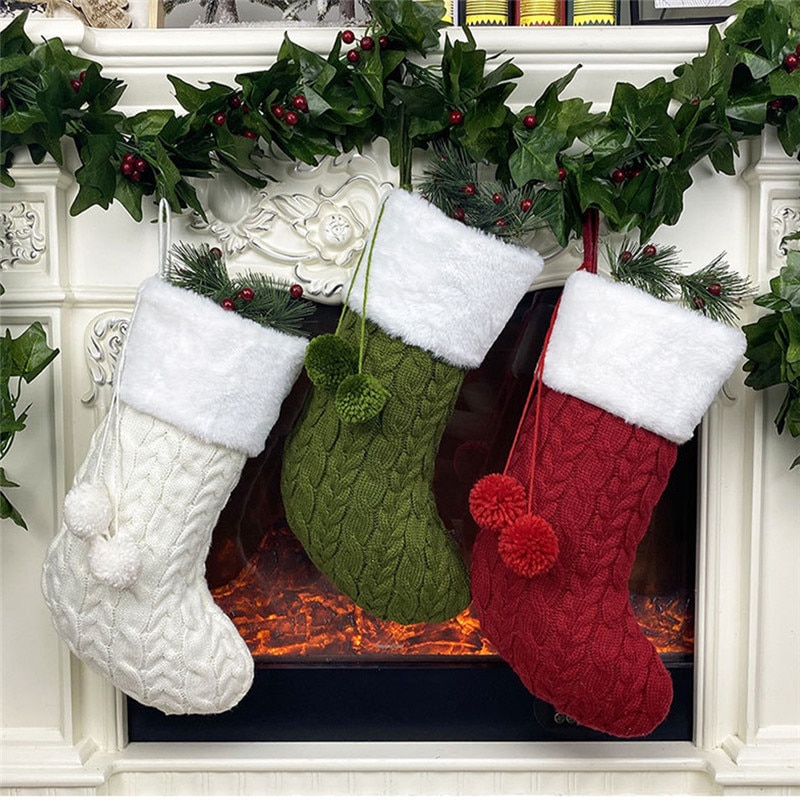 Julestrømper santa slikpose xmas ornamenter til hjemmet jul vedhæng juletræspynt børnestrømper