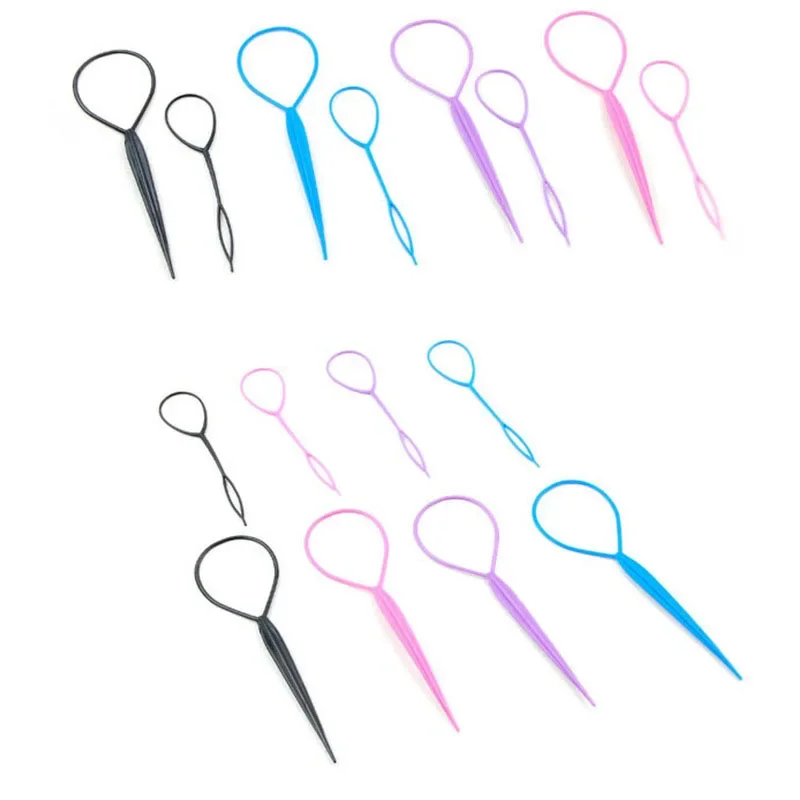 Populaire 1 ensemble queue de cheval créateur boucle en plastique outils de coiffure poney Topsy queue pince cheveux tresse fabricant outil de coiffure pour femmes fille