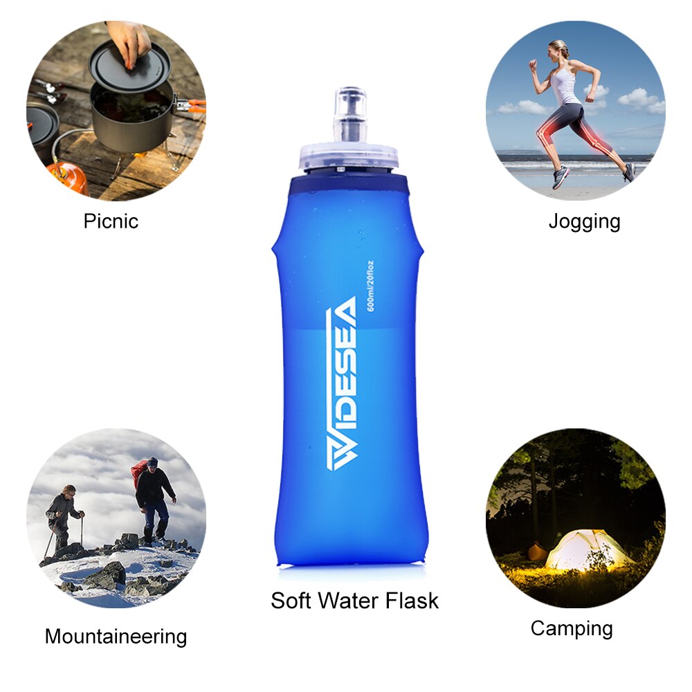 Widesea Camping 600Ml Zacht Water Fles Drinken Sport Opvouwbare Tas Kolf Outdoor Running Hydration Pack Taille Fiets Bpa Gratis