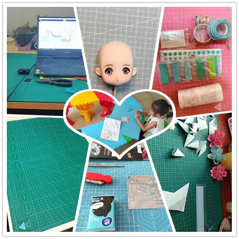 30 * 45cm A2 Cutting Board Grid Line Self-healing Cutting Board Craft Card Multi-color Double-sided Desktop Cutting Pad 1 Piece