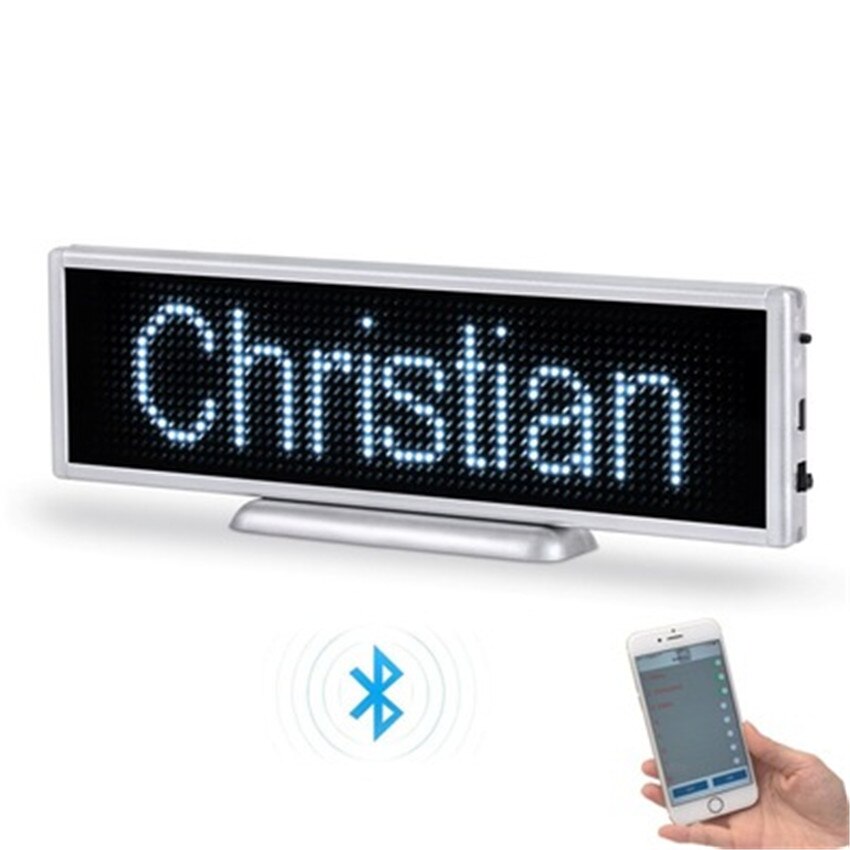 Indendørs  p3 16 * 64 pixel genopladeligt led fast-mobil besked led display panel og belyst skilt med app bluetooth funktion