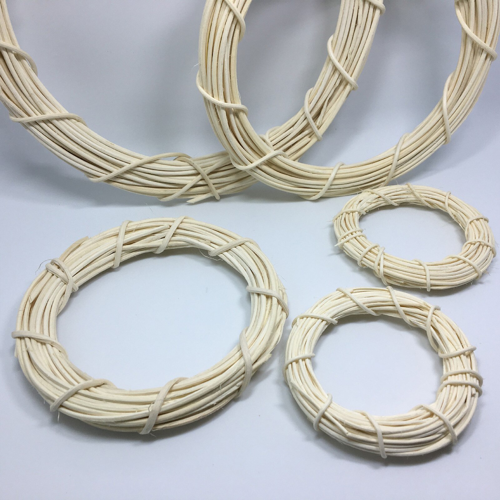 Decorative Flowers Door Hangers Rattan Rings Year Garland Handmade DIY Home Adornment Christmas Decorations