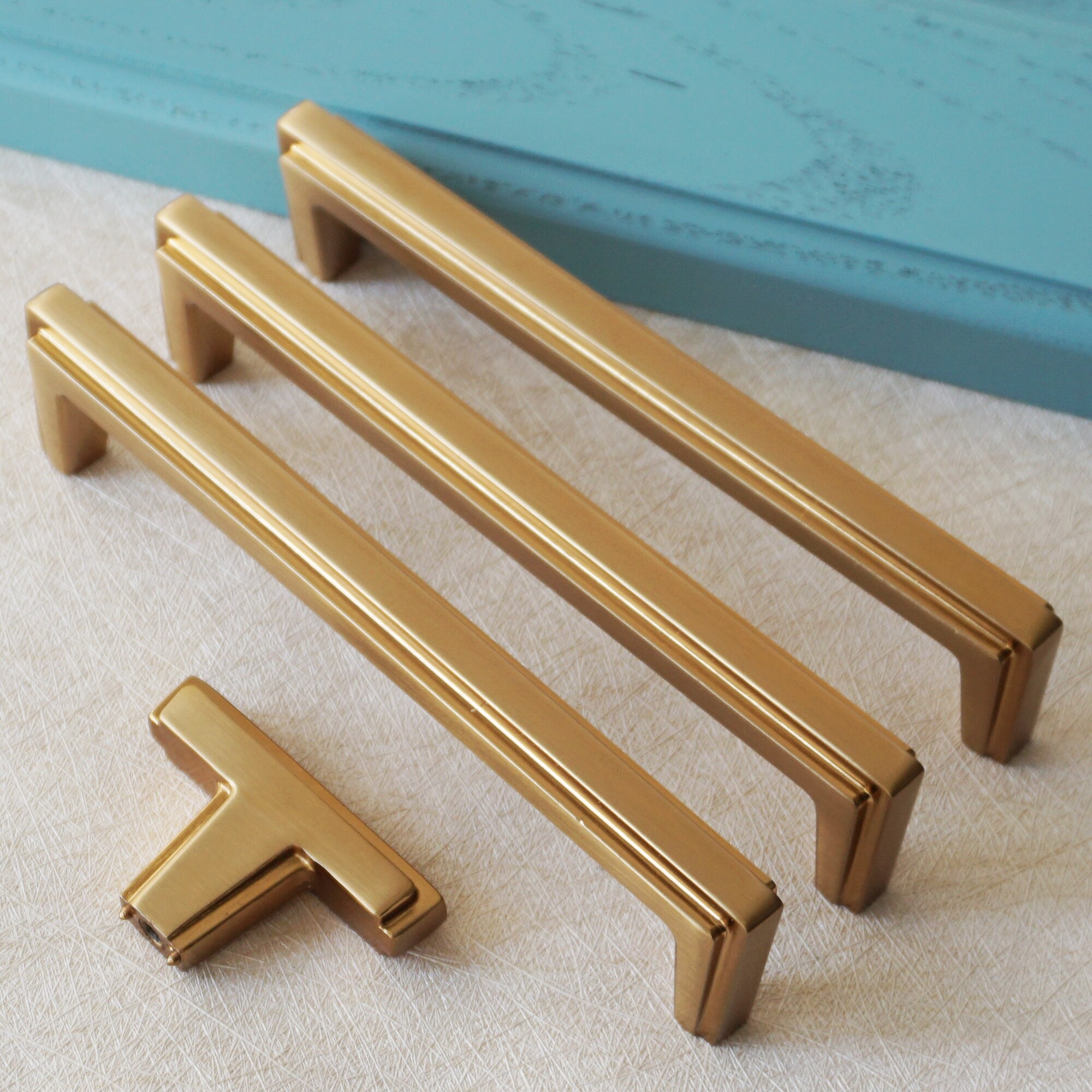 5 "Champagne Gold Metal Schuifladegrepen Knoppen Deurklink Keukenkast Handvat Garderobe Handvat Furnitur Hardware Decoratie