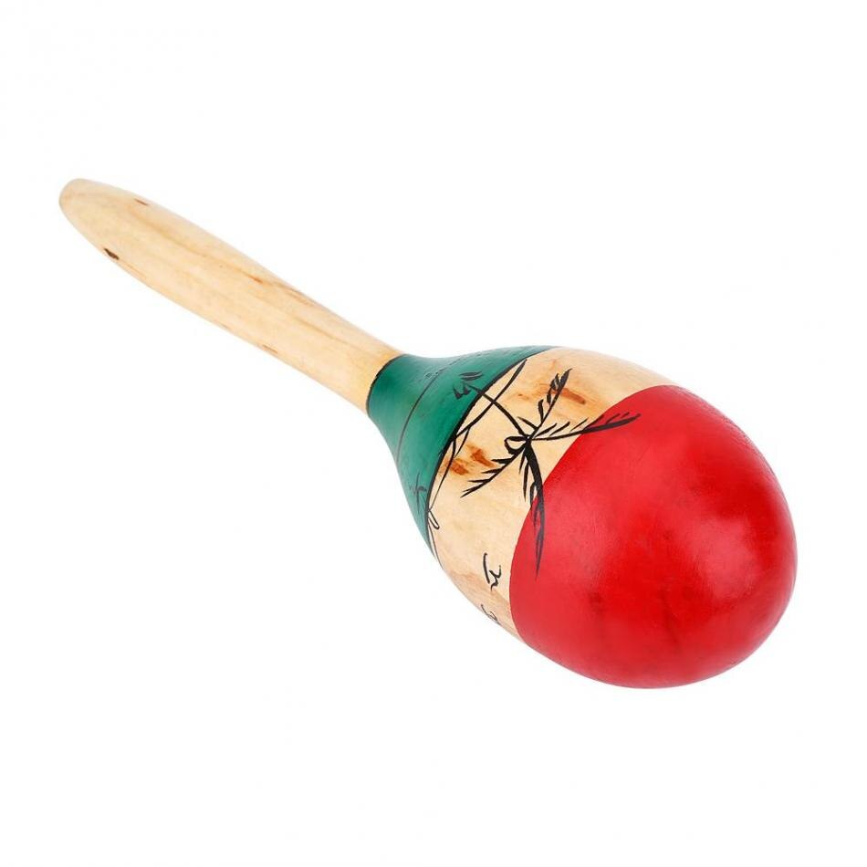 1 Pair Wooden Maracas Durable Large 25cm Musical Educational Instrument Toy for Children Kids Maraca