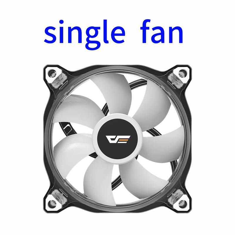 Aigo Darkflash CF8 Pro Computer PC Fan RGB Clear Frame 120mm Fans Quiet+Remote Computer Cooling Cooler AURA SYNC CPU Cooler Fan: single fan