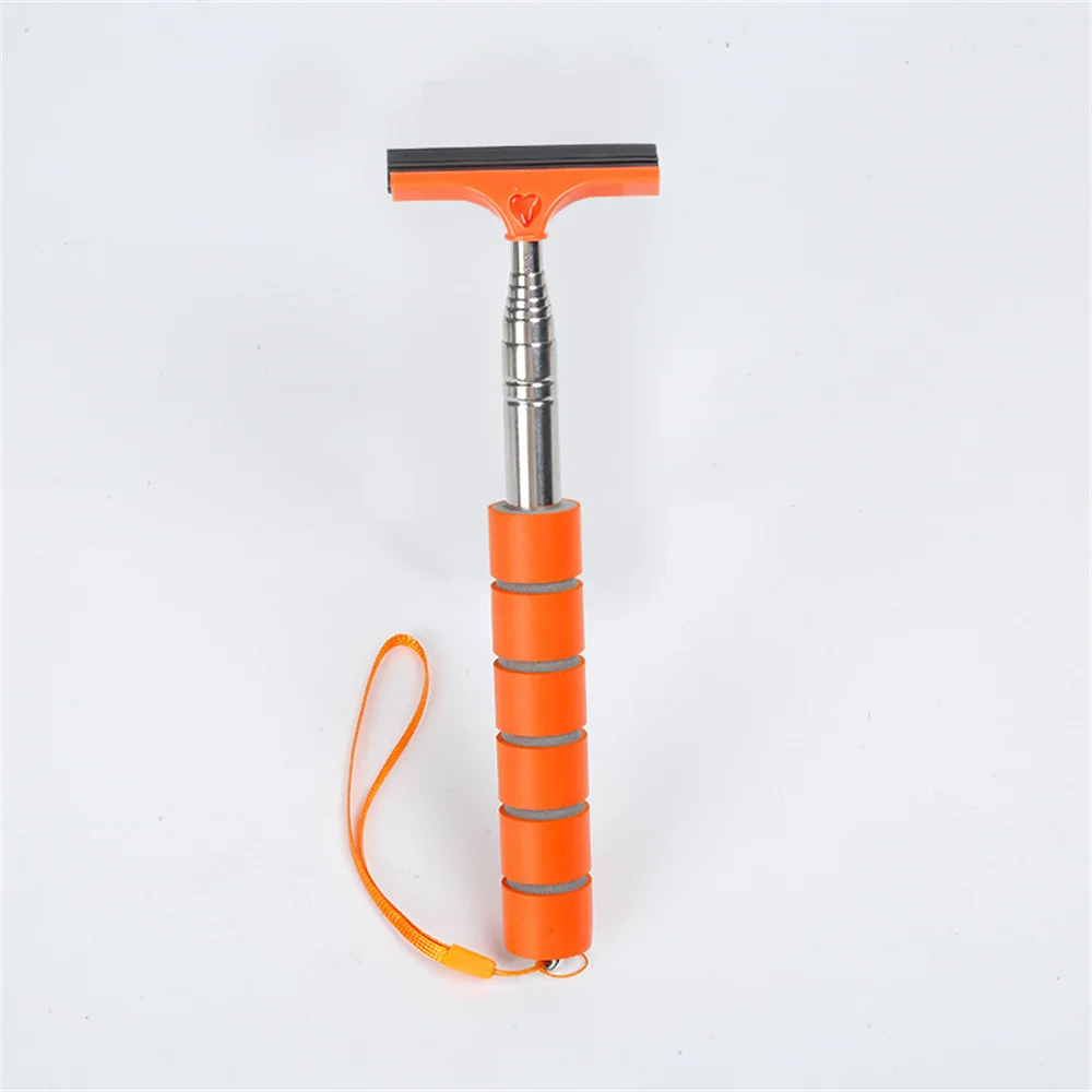 2-in-1 einziehbarer tragbarer Wischer: Perfekt zum Reinigen von Auto-Rückspiegeln, Tankstellenfenstern, Duschgläsern und Windschutzscheiben!: Orange