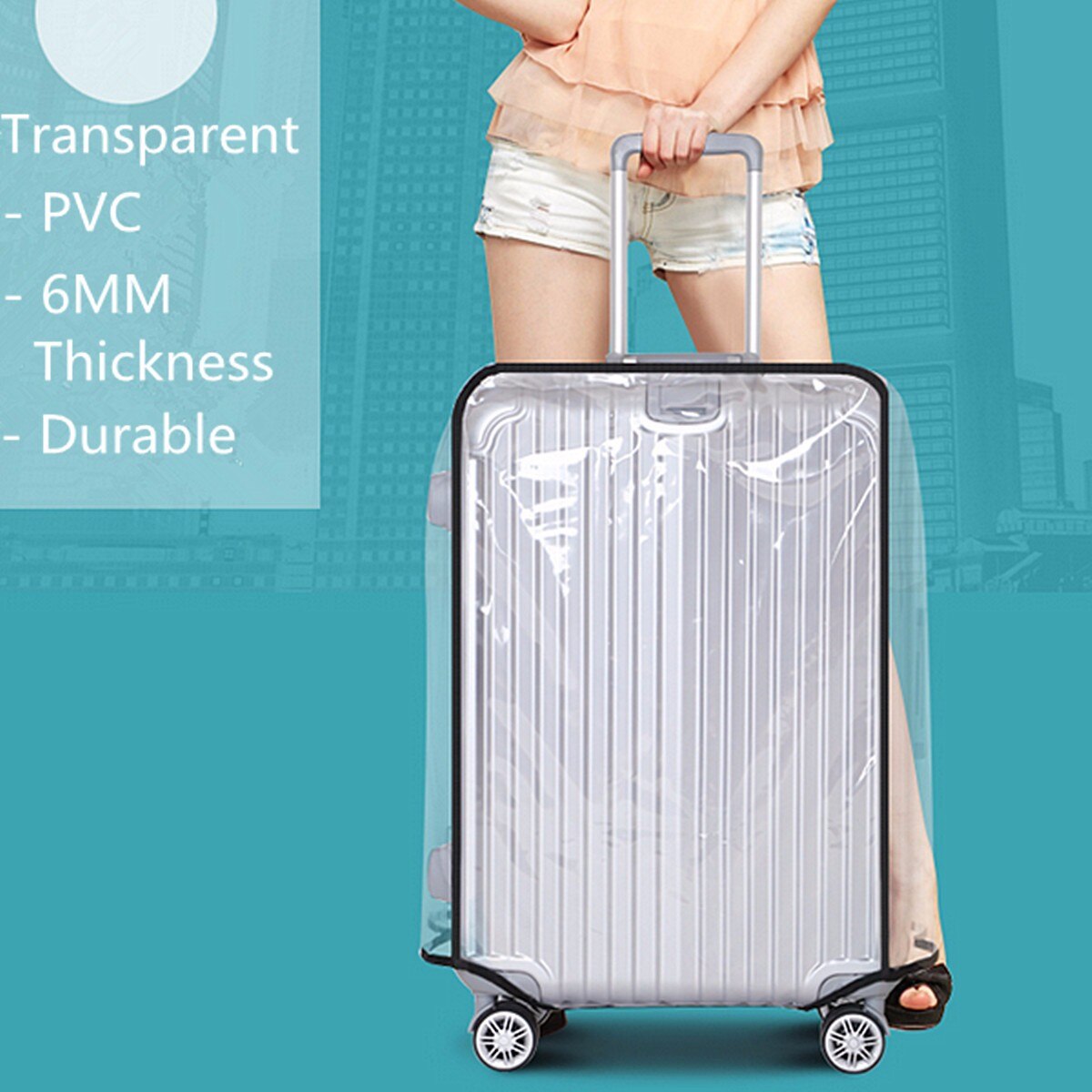 Gepäck Abdeckung Transparent PVC Trolley Koffer Abdeckung Schutzhülle Staubdicht Wasserdichte Gepäck Schutzhülle Reise Fall