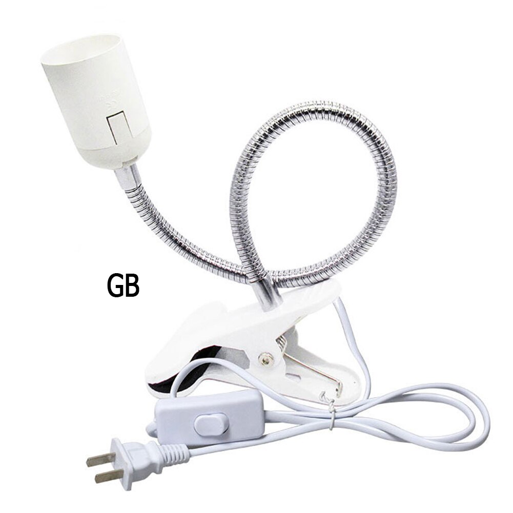 Adapter Screw Lamp Extender E27 Lamp Holder Clamp Double Control 360 Degree Flexible Clip Long Hose Clamp 400mm
