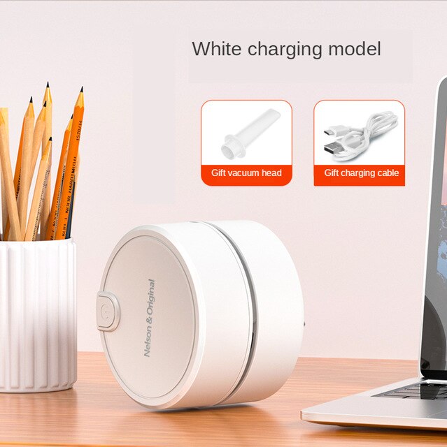 USB Mini Vacuum Cleaner Portable Desktop Dust Cleaner Classroom Table Desk Sweeper Handheld Home PC Keyboard Vacuum Cleaner: White