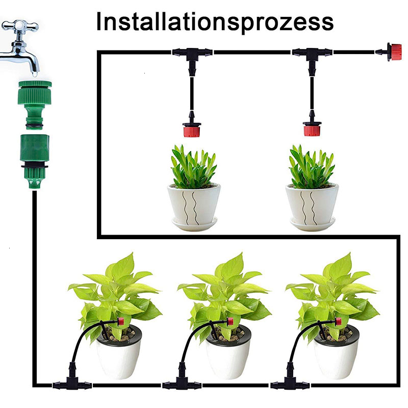 Micro système d'arrosage goutte-à-goutte pour jardin, kit d'irrigation pour plantes en pot, fontaine d'eau