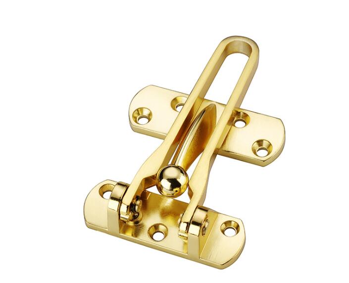 Swing Bar Deurslot Home Security Deurslot, Voordeur Sloten Voor Kinderen, thuis Versterking Lock Voor Swing-In Deuren, Zinklegering: Goud