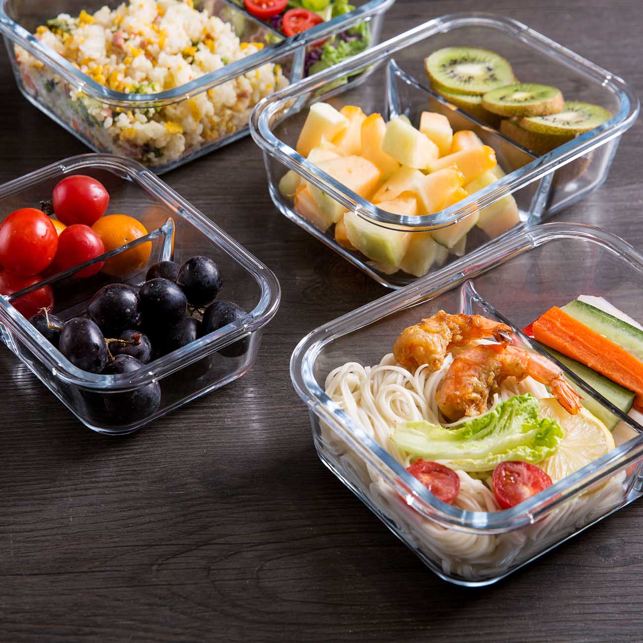 1500ML Glass Lunch Box Microwave Oven Heating Refrigerated Sealed Leakproof Food Container Box Transparent Bowl With Lid Crisper