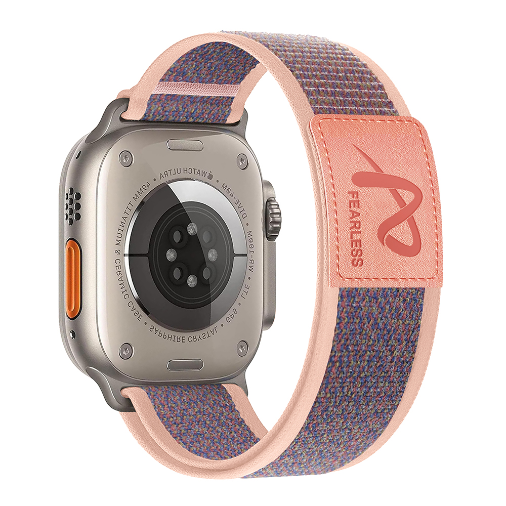 Nylon Leather Strap for Apple Watch Band Ultra 49 44 45mm 42mm 41 40 38 Sport Watchband for Iwatch Serise 10 9 8 7 6 5 Bracelet: XXXXL / grayish purple