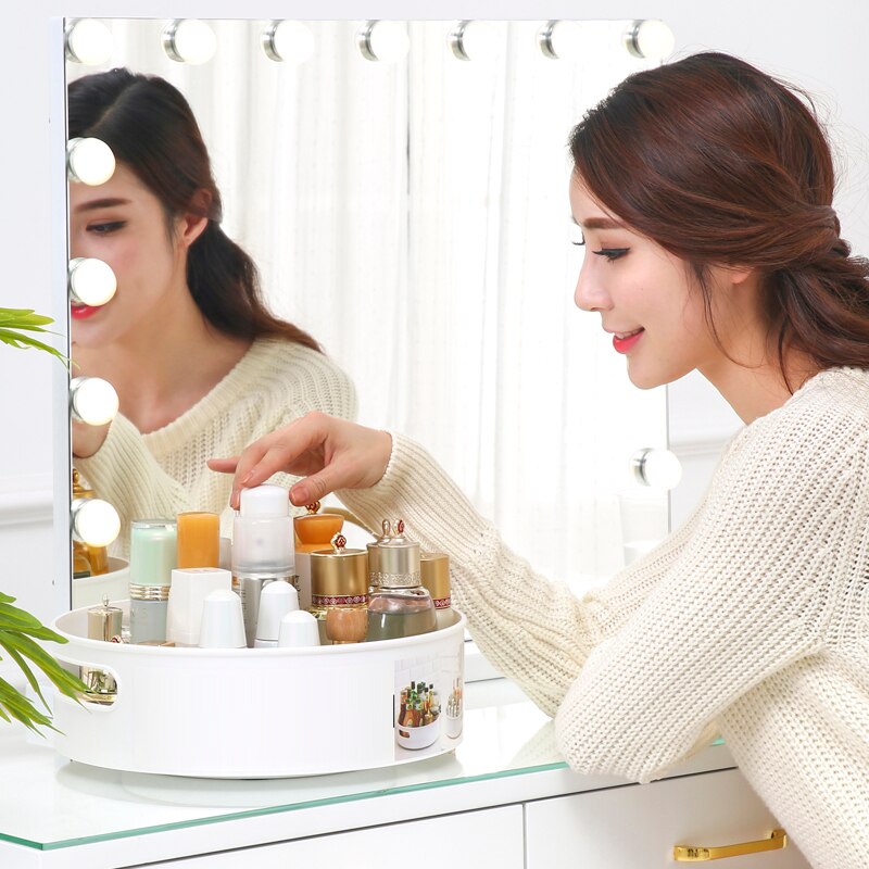 Non-Slip Rotating Storage Tray Multifunctional Plastic Storage Boxs Desktop Kitchen Candy Box Organizer Home Products Supplies