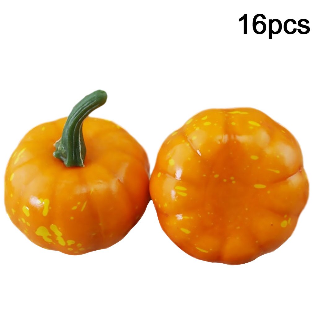 16pcs Artificial Pumpkin Foam Simulated Cute Mini Pumpkin Festival Halloween Party Garden Table Decor Ornament Craft Photo Prop: Milky White