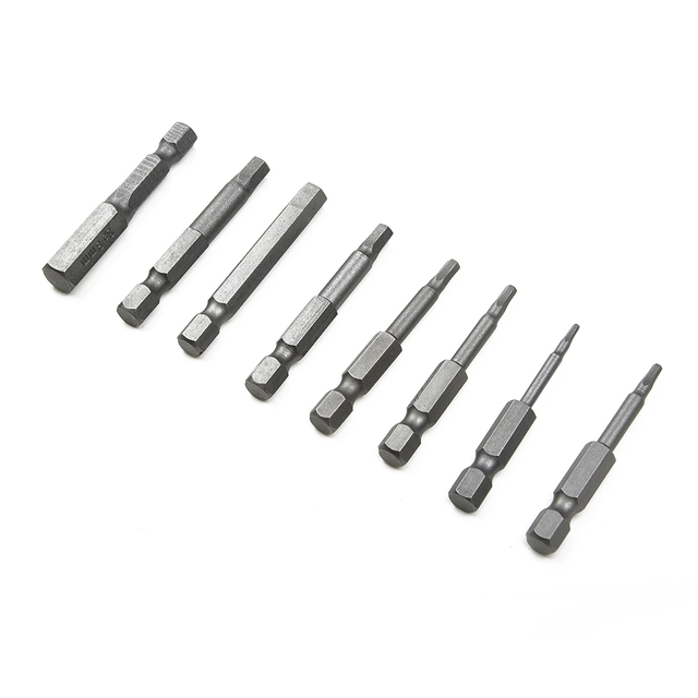 8 Stuks Set 50Mm 1/4 Inch Hex Shank Magnetic Hex Schroevendraaier Bits Elektrische Driver Bits Schroevendraaier Boor s2 H1.5-H8: Default Title