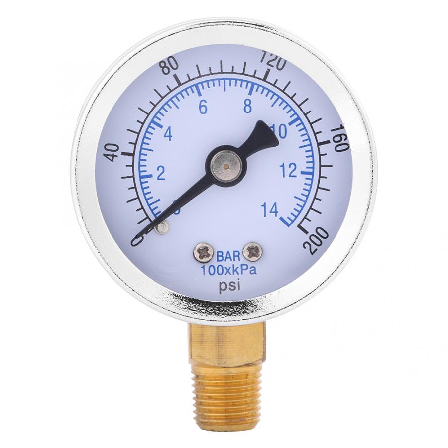 0-200psi 0-14bar Tyre Pressure Meter 40mm Dial Meter 1/8 Vacuum Gauge measuring tool
