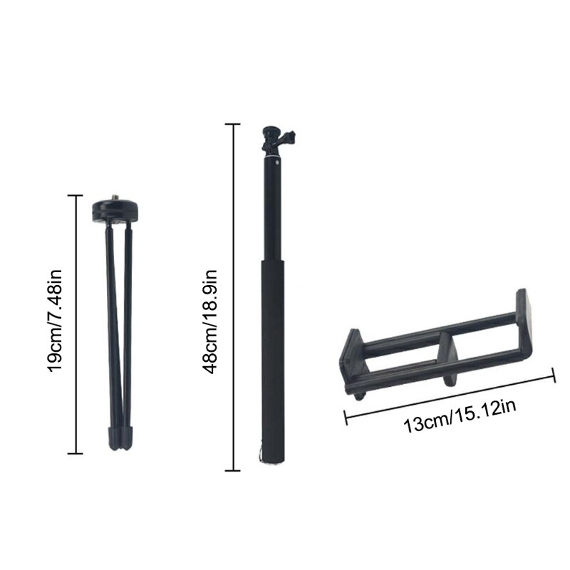 1.5m/2m laajennettavaa selfie stick -jalustajalkaa iphone ipad dslr android goprolle: 2m