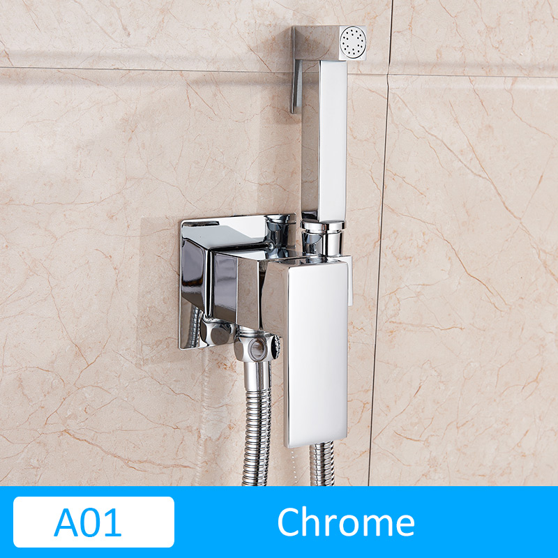 Vidric rosa ouro bidé torneira do chuveiro douche bidé muçulmano ducha higienica misturador de água quente e fria bidé chuveiro fr: A01-Chrome