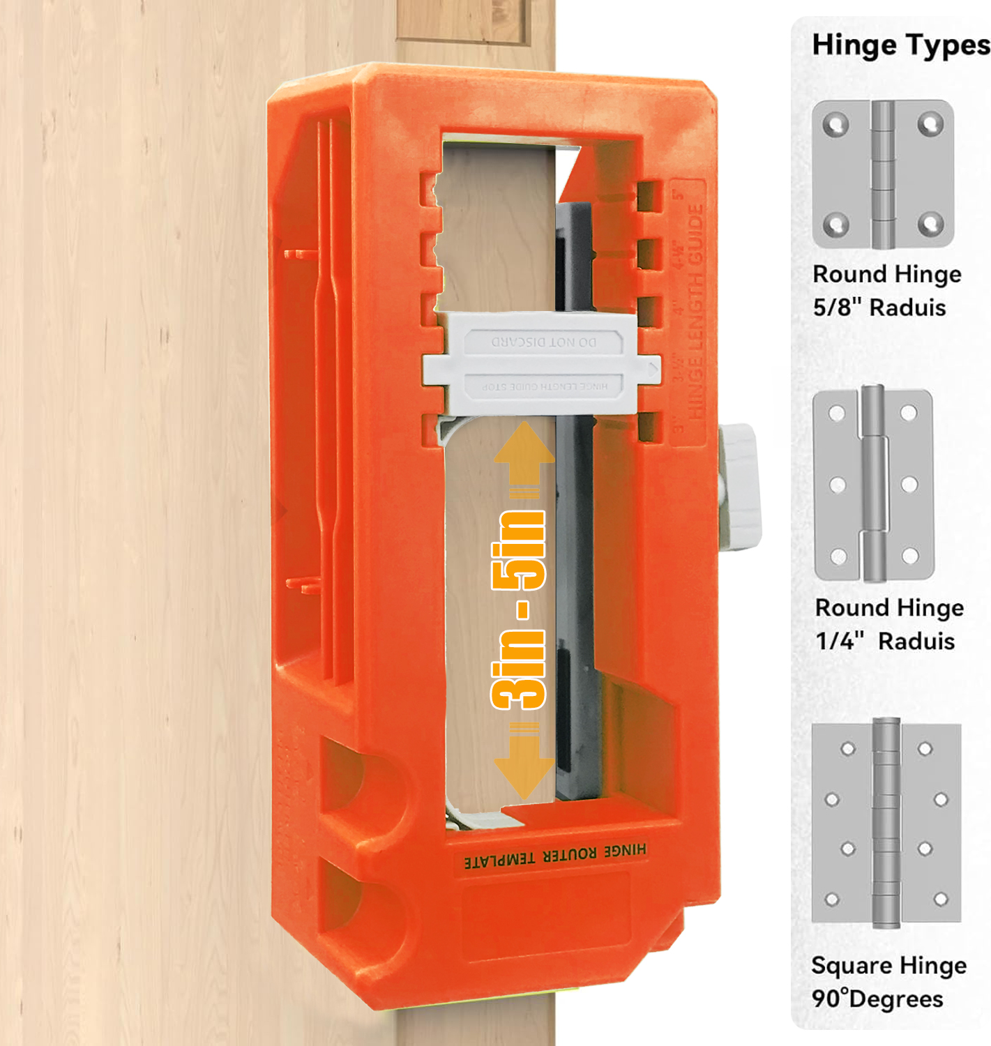 Door Hinge Routing Jig And Hinge Jig 3‑5in Length 1/4‑5/8in Radius Hinge Router Template for Woodworking Tool