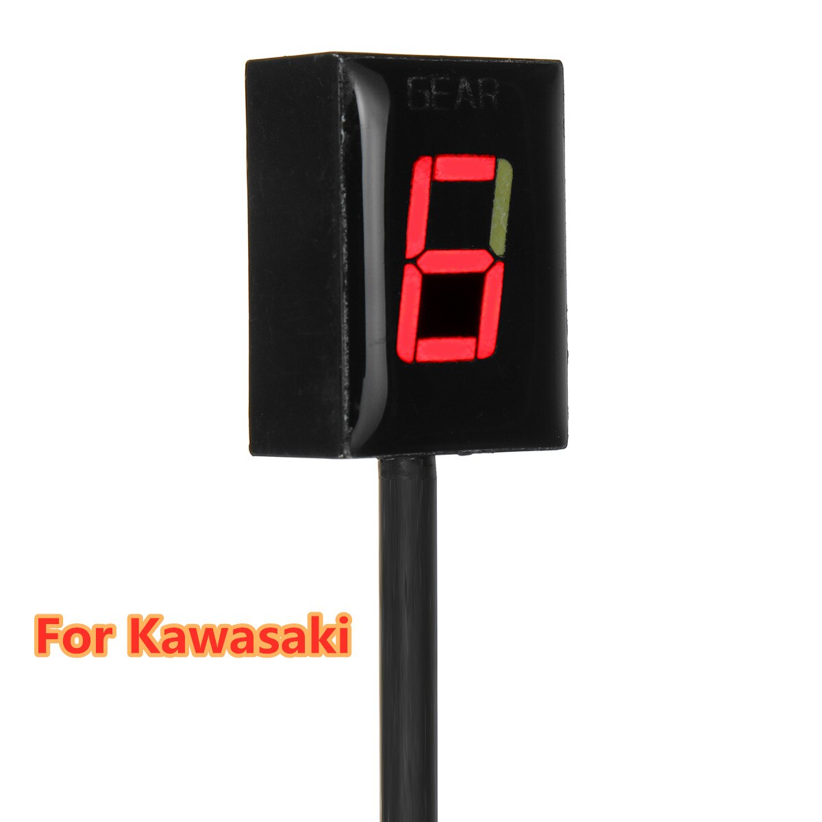 Indicador de marchas para motocicleta Kawasaki Ninjia Vulcan Z800, LCD, indicador de marchas de 1 a 6 niveles, medidor de marchas Digital a prueba de agua con EFI: Rojo