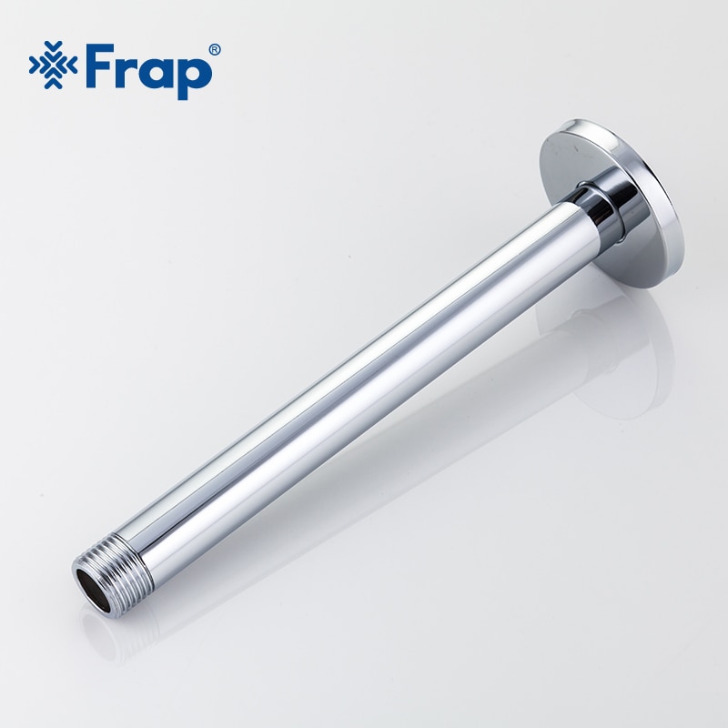 Frap Cylindrical Simple Shower Arm Chrome Concealed Shower Tube Classic Copper Shower Pipe Wall-mounted Top shower BracketY81021