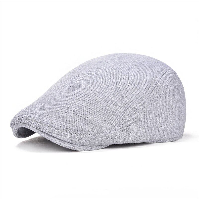 VOBOOM – casquette plate en coton pour homme et femme, chapeau de chauffeur de taxi, Vintage, doux, décontracté, boulanger, livreur de journaux: GRAY