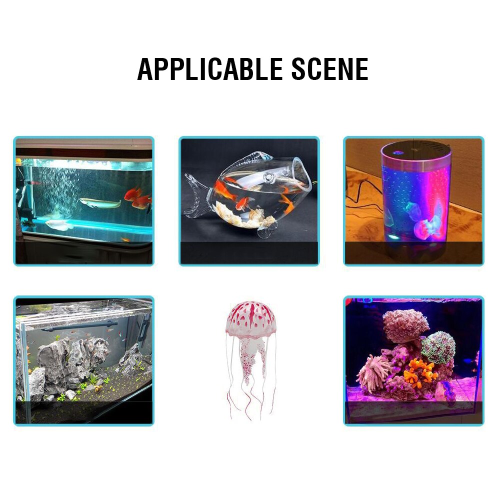 Aquarium Landschapsarchitectuur Decoratie Siliconen Transparante Fluorescerende Kwallen Glow Kunstmatige Vivid Kwallen Voor Aquarium Tank