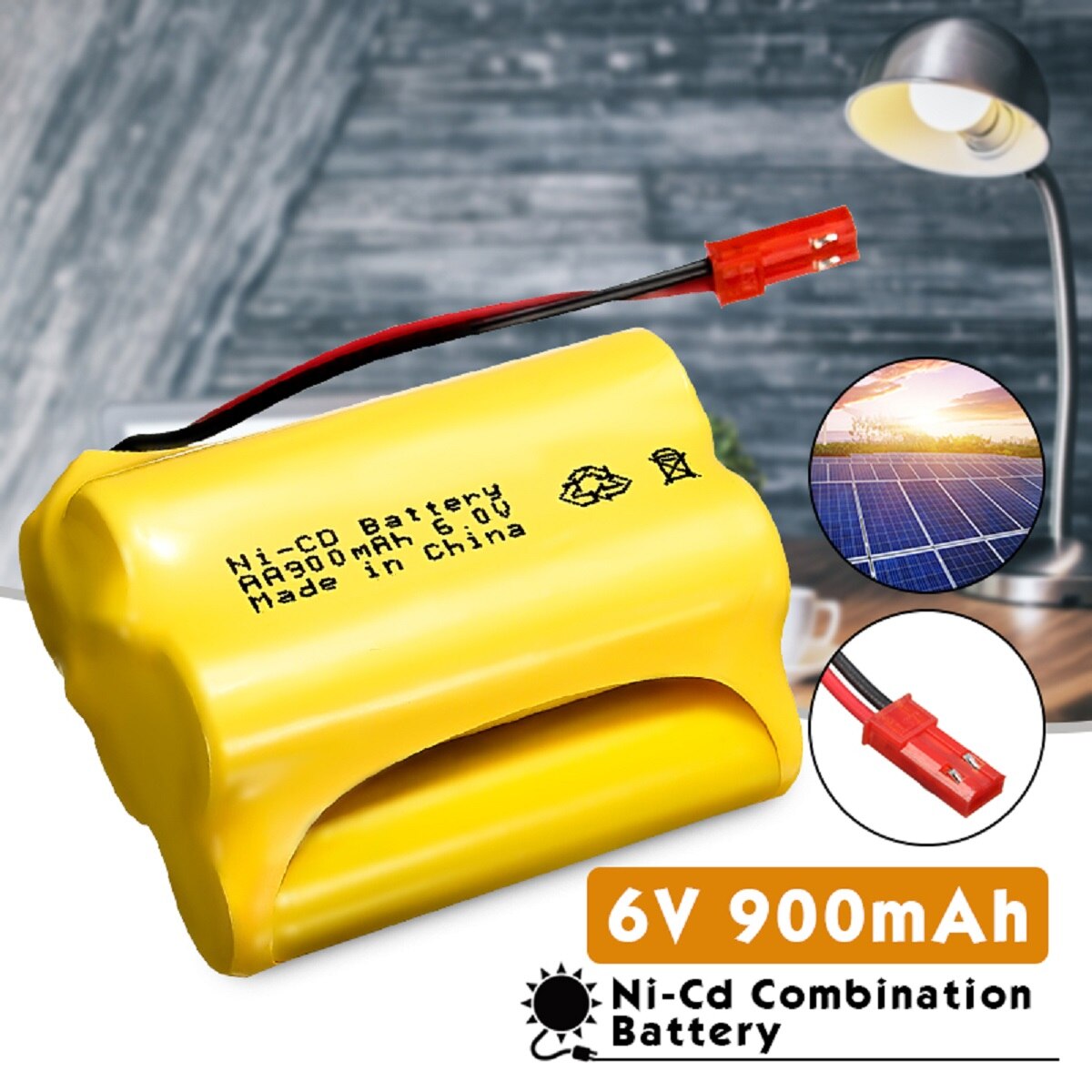 6V 900mAh Ni-Cd AA Rechargeable Battery Pack JST SYP Plug For LED Solar Lamp Light LED/ RC Toy AA5SW supply