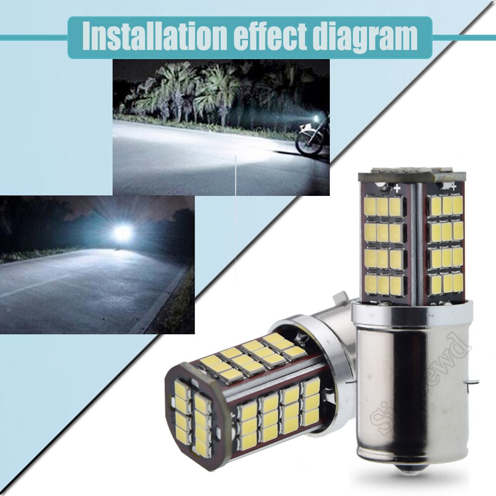 Paar LED Motorrad Scheinwerfer 2835 56SMD BA20S Auto Auto Rolle ATV Moped LED Kopf Glühbirne Weiß 6000K Gelb bernstein 6V 12V DC