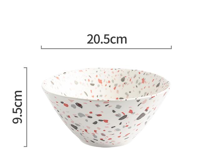 Japanilainen kulho lautanen koti keraaminen riisi kulho yhden henkilön sisällä terrazzo astiasto retro matta lasitettu keittiövälineet: 8 tuuman kulho