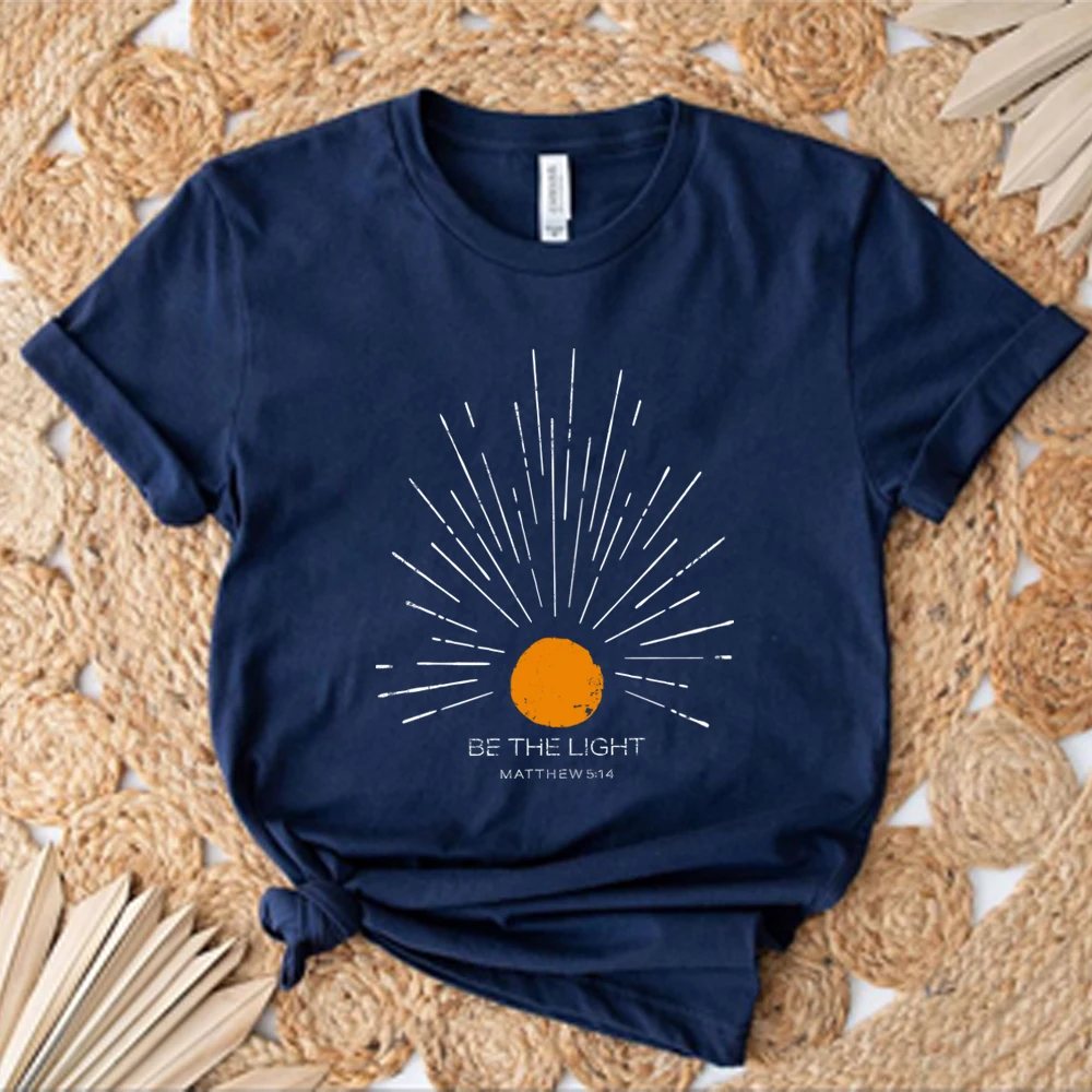 Sein das hell Mathew 5 14 Sonnendurchbruch T-Shirt Jahrgang Bibelvers Shirt christliches T-Shirt Sonne Tee Boho oben inspirierendes
