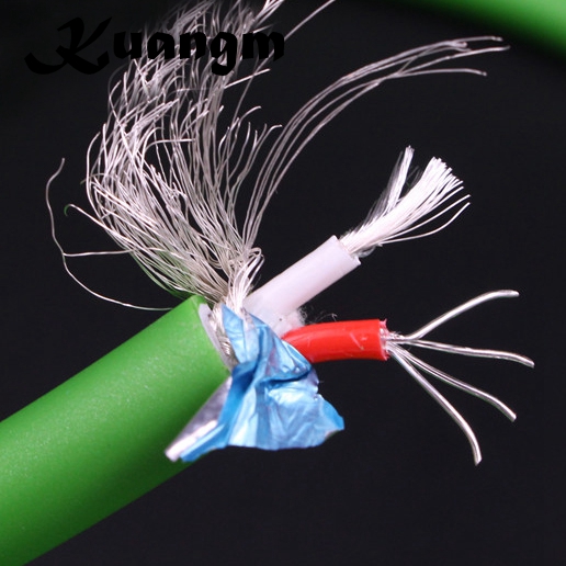 Kuangm Hifi audio 8.3mm 7N OFC silver plated 2 cores AMP CD player Speaker Audio Interconnector Bulk signal cables