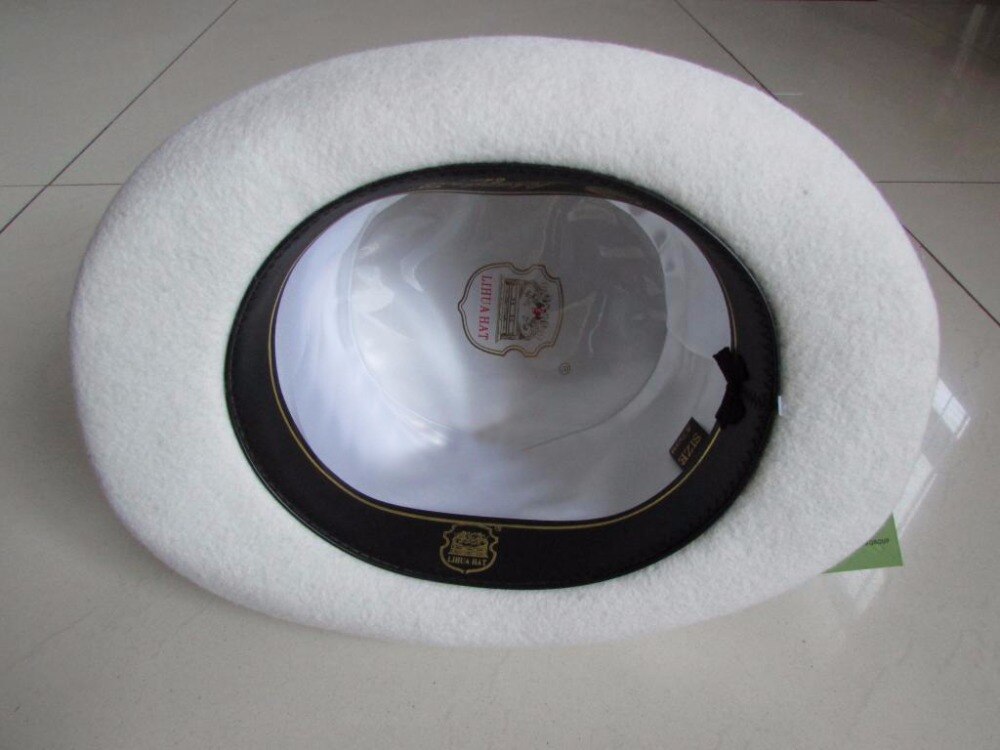 100% Laine Vintage chapeau haut-de-forme 18cm Blanc Couronne Chapeau Rétro Victorien Chapeau Magique pour Adultes Femmes Hommes