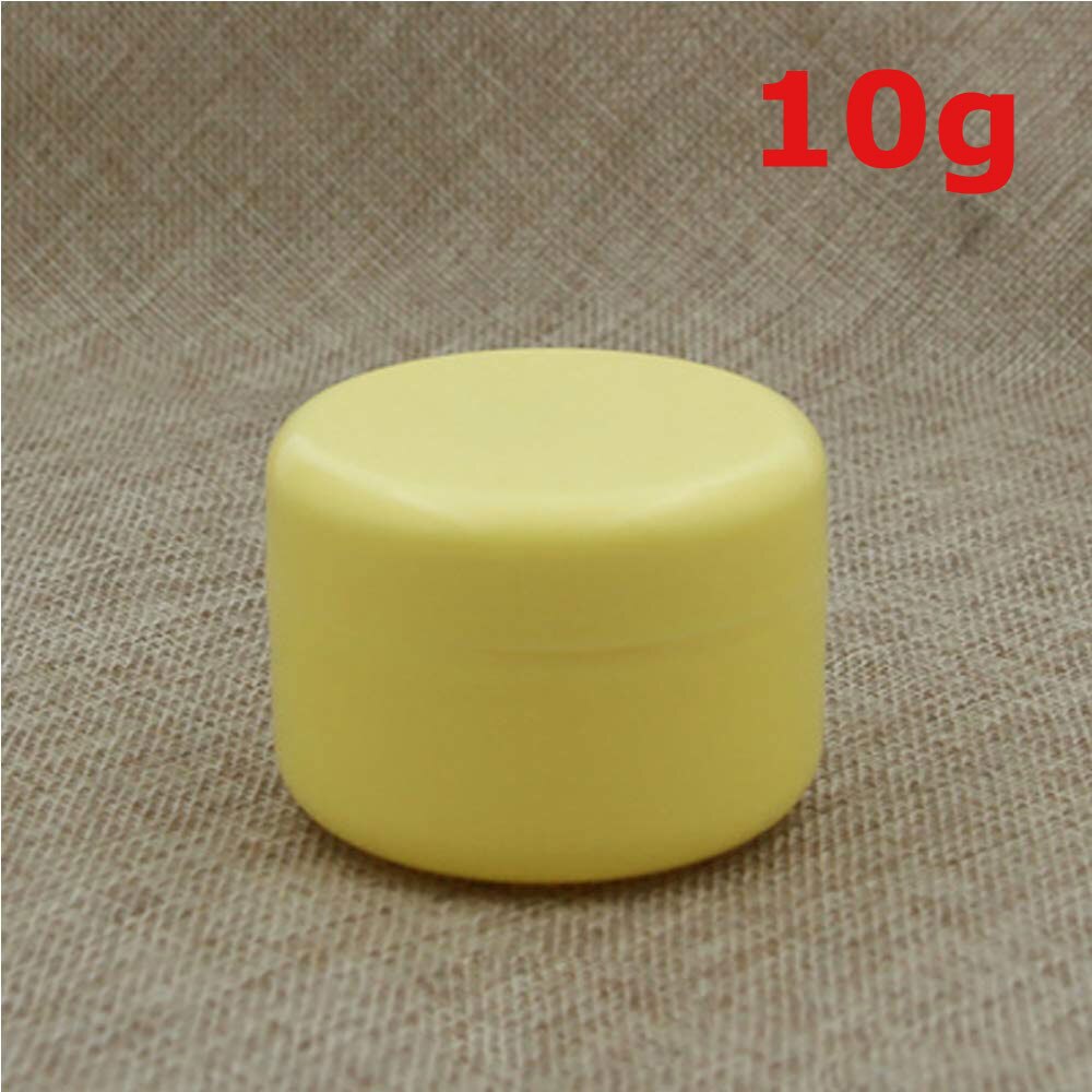 50 stk prøve tomme beholdere krukker gryder flasker med låg dækker etuier til creme lotion kosmetisk makeup olier læbepomade pigmenter: Gul  x 10g