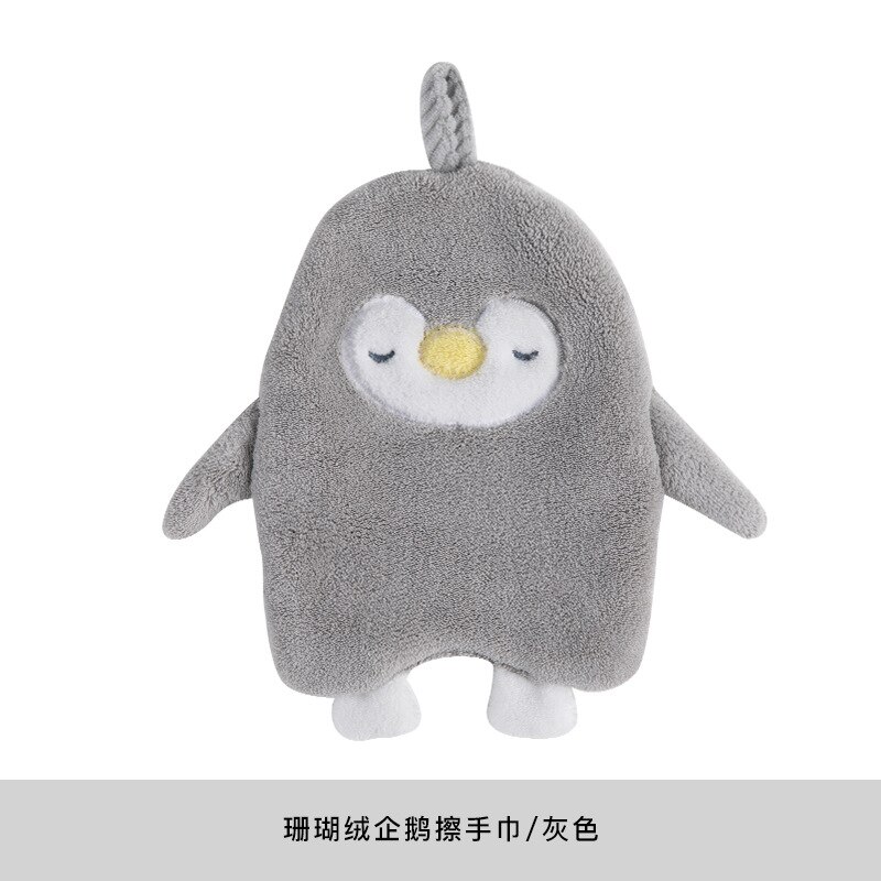 Chiffon de nettoyage mignon, dessin animé pingouin, serviette suspendue, nettoyage doux, molleton de corail, absorbant l&#39;eau, serviette de lavage de la vaisselle, cuisine: A