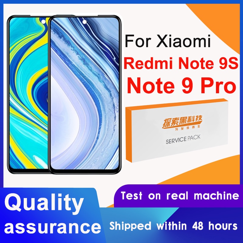 Recambio de pantalla de 100% pulgadas para Xiaomi Redmi Note 9 Pro, montaje de digitalizador LCD con pantalla táctil, 6,67 probado