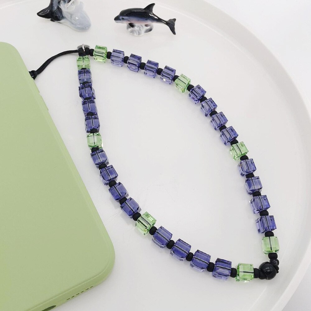 Miiqnus 8mm krystal trendy mobilstrop telefon charme keramik perler telefonkæde smykker til kvinder anti-tabt snor: 5