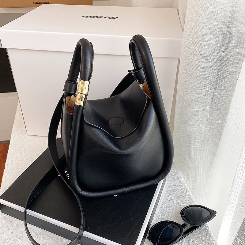 Sacos de balde de couro do plutônio da cor sólida para as mulheres 2020 verão simples senhoras crossbody ombro bolsas senhora sacos da forma